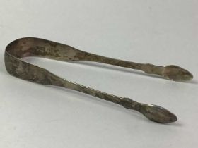 PAIR OF SILVER SUGAR TONGS,