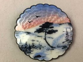 IVAR HOLTH, TWO NORWEGIAN SILVER AND ENAMEL BROOCHES