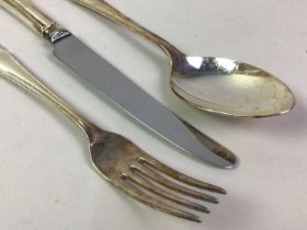 GROUP OF SILVER PLATED CUTLERY,