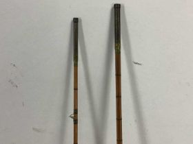 TWO FISHING RODS, ALONG WITH FISHING FLIES