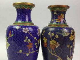PAIR OF CLOISSONE VASES AND OTHER ITEMS