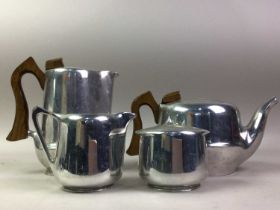 FOUR PIECE PICQUOT WARE TEA AND COFFEE SERVICE,