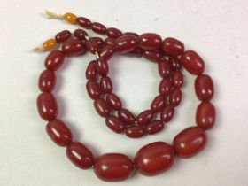 BAKELITE NECKLACE, AND ANOTHER