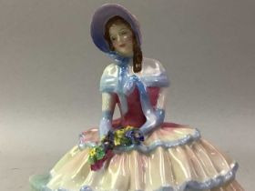 TWO ROYAL DOULTON FIGURES, ALONG WITH OTHER CERAMICS