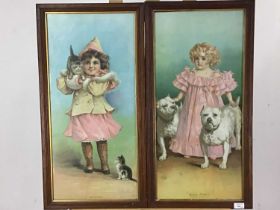 PAIR OF VICTORIAN COLOUR PRINTS, DEPICTING CHILDREN AND ANIMALS