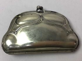 SILVER PLATED PURSE, AND OTHER ITEMS