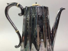 SILVER TOPPED CUT GLASS PRESERVE JAR ALONG WITH A COLLECTION OF SILVER PLATE