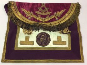 MASONIC APRON, AND OTHER ITEMS