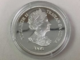 GROUP OF FIVE SILVER PROOF ENCAPSULATED COINS,