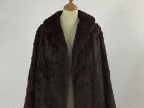 LADIES FUR COAT, AND A SCARF