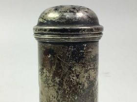 SILVER PEPPER POT, ALONG WITH TWO FOBS