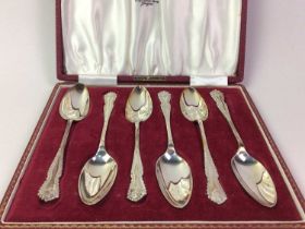 SET OF SIX SILVER GRAPEFRUIT SPOONS, MAKER BES CO, BIRMINGHAM MARKS