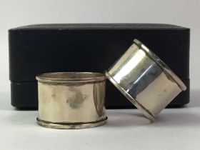 GEORGE V PAIR OF SILVER NAPKIN RINGS,