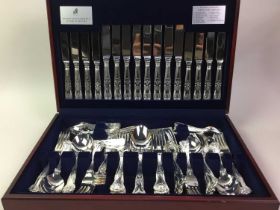 CANTEEN OF SILVER PLATED CUTLERY, ALONG WITH OTHER CUTLERY