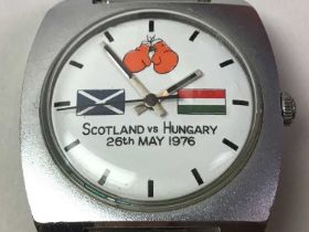 VINTAGE SCOTLAND VS. HUNGARY BOXING COMMEMORATIVE WATCH, 26TH MAY 2976
