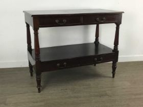 VICTORIAN MAHOGANY BUFFET, AND A SIDE TABLE