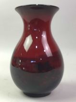 ROYAL DOULTON FLAMBE VASE, AND OTHERS