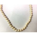 SINGLE STRAND CULTURED PEARL NECKLACE,