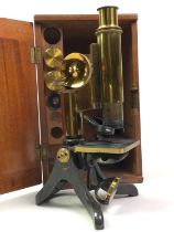 BRASS MICROSCOPE, CROUCH OF LONDON