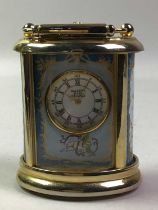 HALCYON DAYS ENAMEL CARRIAGE CLOCK, ALONG WITH FURTHER ENAMELS