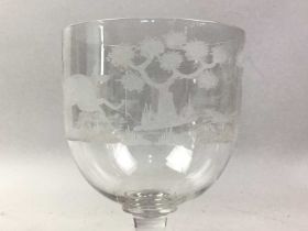 GLASS GOBLET OF LARGE PROPORTIONS, EARLY 19TH CENTUARY