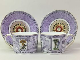 WEDGWOOD MILLENNIUM CELEBRATION CASED PAIR OF CUPS AND SAUCERS, AND OTHER ITEMS