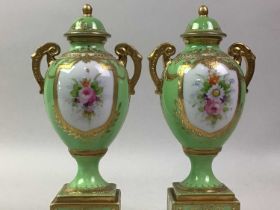 PAIR OF NORITAKE LIDDED VASES, AND OTHER CERAMICS