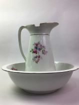 EDWARDIAN EWER AND BASIN, AND OTHER CERAMICS