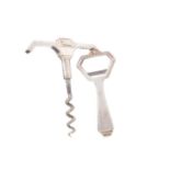 ART DECO SILVER BOTTLE OPENER AND CORKSCREW SET WAKELY & WHEELER, LONDON 1938