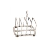 GEORGE V SILVER FIVE BAR TOAST RACK BIRMINGHAM 1924