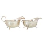 PAIR OF GEORGE V SILVER SAUCE BOATS ADIE BROS., BIRMINGHAM 1934