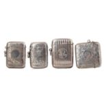 EIGHT SILVER VESTA CASES VICTORIAN AND LATER