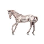 WHITE METAL MODEL OF A HORSE CONTEMPORARY
