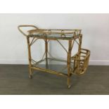 ITALIAN CANE/RATTAN DRINKS TROLLEY CIRCA 1960-79