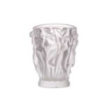 LALIQUE PARIS, BACCHANTES GLASS VASE CONTEMPORARY