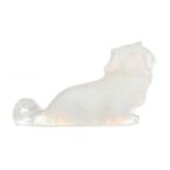 SEVRES, FRENCH ART DECO OPALESCENT MOULDED GLASS FIGURE OF A PEKINGESE EARLY 20TH CENTURY