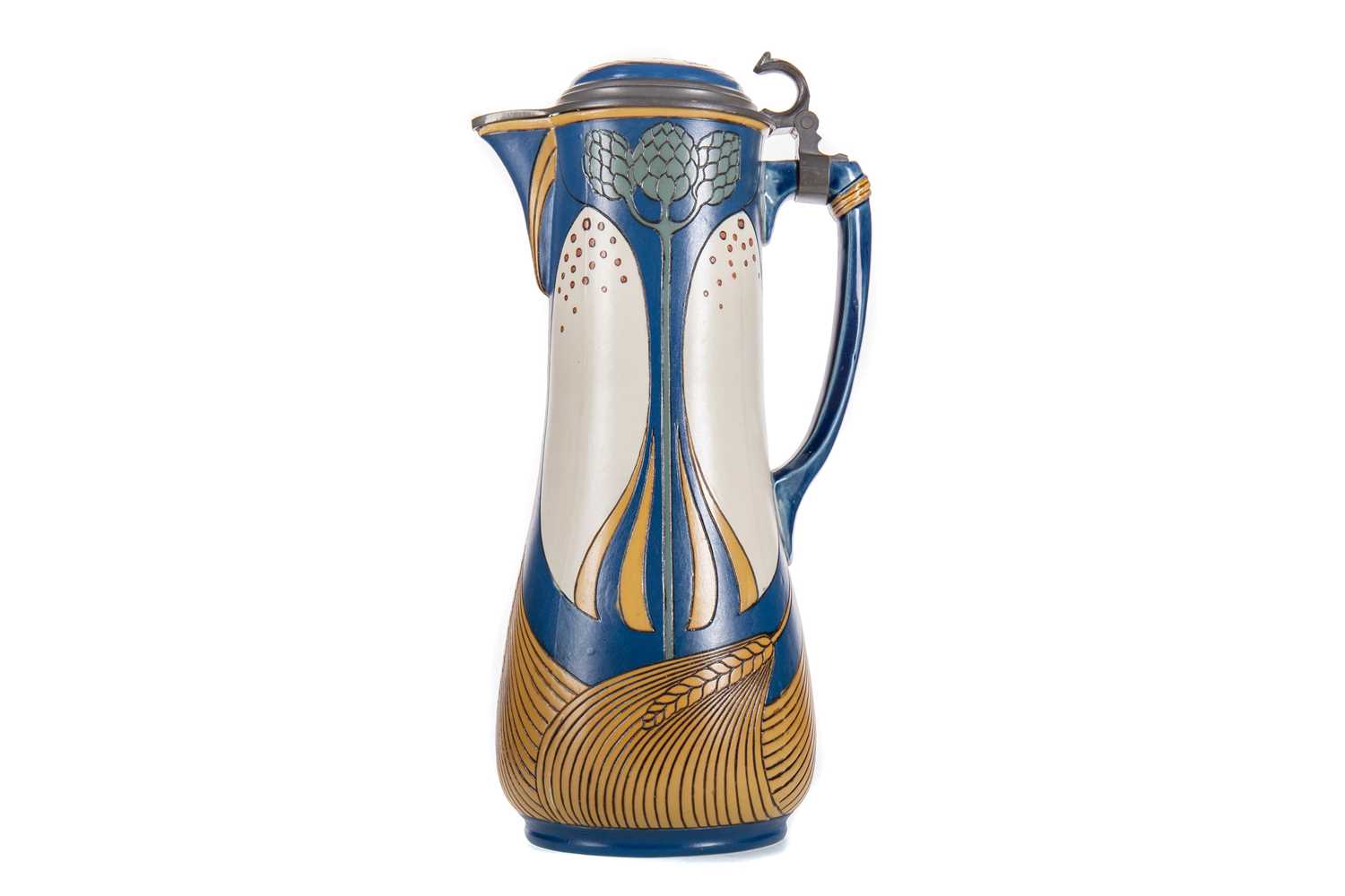 VILLEROY & BOCH, SECCESSIONIST BEER JUG LATE 19TH / EARLY 20TH CENTURY - Image 2 of 2