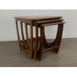 VICTOR WILKINS (BRITISH, 1878-1972) FOR G-PLAN, 'ASTRO' TEAK NEST OF THREE TABLES CIRCA 1970-79