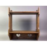 ARTS & CRAFTS OAK HANGING SHELF LATE 19TH CENTURY