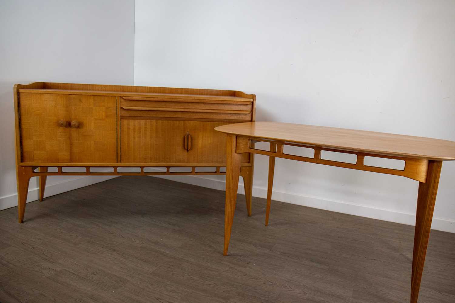 SIR BASIL SPENCE (SCOTTISH, 1907-76) FOR MORRIS & CO GLASGOW, 'ALLEGRO' DINING SUITE DESIGNED 1947-4 - Image 4 of 8