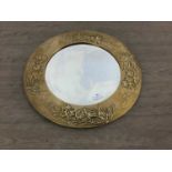 ARTS AND CRAFTS CIRCULAR BRASS WALL MIRROR LATE 19TH / EARLY 20TH CENTURY