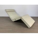 LIGNE ROSET, CREAM LEATHER CHAISE CONTEMPORARY