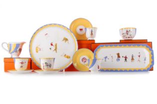HERMES, 'CIRCUS' PATTERN PORCELAIN COFFEE SERVICE, LATE 20TH / EARLY 21ST CENTURY