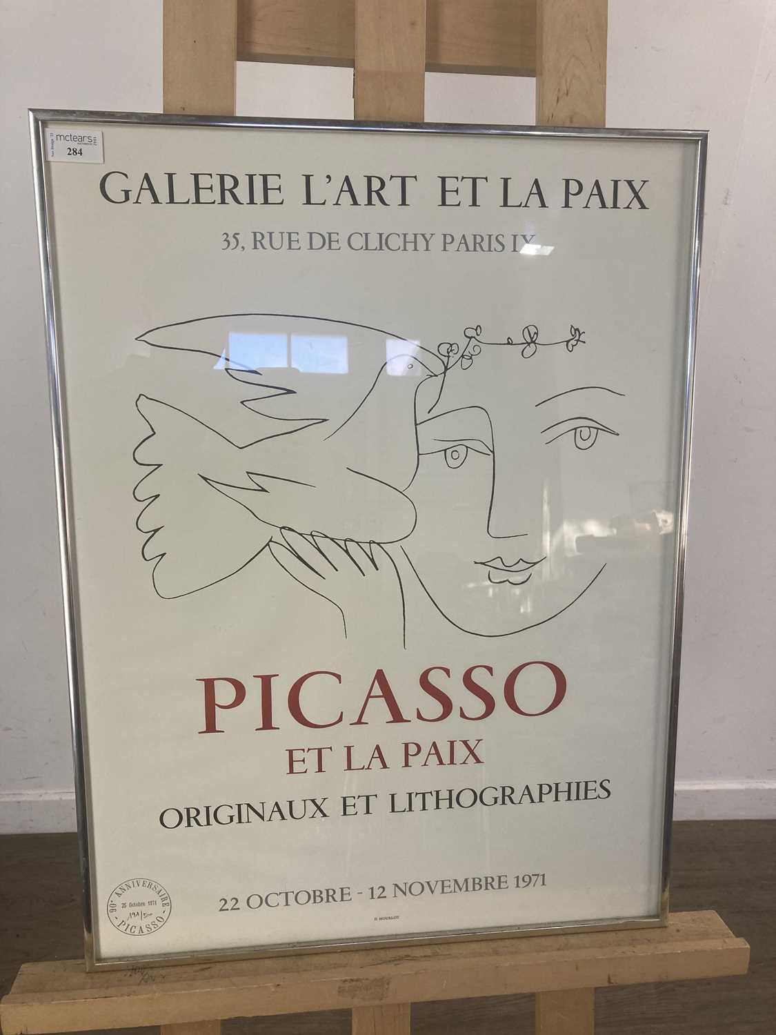 AFTER PABLO PICASSO, GALERIE L'ART ET LA PAIX EXHIBITION POSTER, AUTUMN 1971