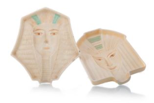 PAIR OF ART DECO EGYPTIAN REVIVAL WALL MASKS, EARLY 20TH CENTURY