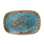 CHINESE CLOISONNE ENAMEL OVAL TRAY 19TH CENTURY