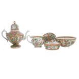 EXTENSIVE CHINESE CANTONESE ROSE MEDALLION PART COFFEE SET LATE 19TH CENTURY