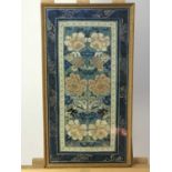 CHINESE EMBROIDERED SILK PANEL 20TH CENTURY