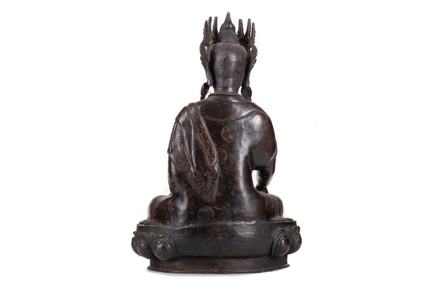 CHINESE CAST BRONZE BUDDHA SHAKYAMUNI LIKELY LATE 19TH/EARLY 20TH CENTURY - Image 2 of 7