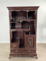 CHINESE CARVED WOOD STAGE CABINET, EARLY 20TH CENTURY